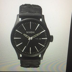 Nixon mens woven leather watch